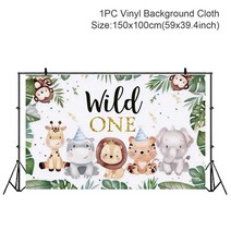 1.5M 정글 사파리 동물 배경 배너 생일 파티 장식 어린이 베이비 샤워 와일드 원 우드랜드, 07 style 7