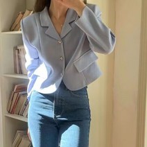 코코블랑 여성용 하트버튼 세미크롭 자켓