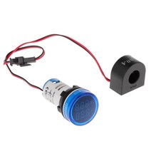 22mm 2 인치 1 디지털 전압 미터 전류계 AC 50-500V 0-100A 전기 부품 자동차 부품 설치하기 쉬운 자동차 부품, 푸른