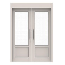 대림디움 루나D 베이직 양개형 여닫이 중문 1400~1500, 화이트, 브론즈+방문형손잡이