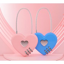 하트자물쇠 핑크자물쇠 비밀번호자물쇠 자전거자물쇠 방수자물쇠, 레드