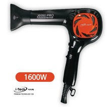아이텍 프로페셔널 헤어 드라이어 J6050 PRO 1600W 1400W (풍량 풍속 냉풍 2배 증가), J6050PRO 1600W