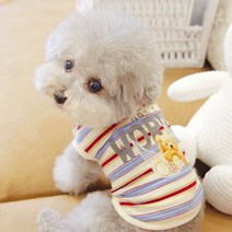 clever pet 반려동물 강아지 티셔츠 상의, 레드 줄무늬