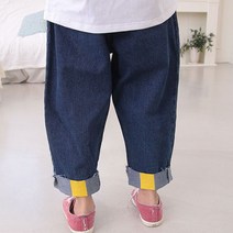 소년마켓 네온 롤업청바지