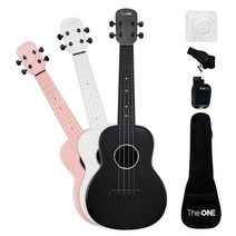 The ONE 콘서트 우쿨렐레 58.4cm(23인치) 탄소 섬유 우쿨렐레 키트 초보자 및 성인용 탄소 스트링 가방 스트랩 튜너 스페어 스트링(카본) 및 클리닝 천 포함, CarbonFiber-Black