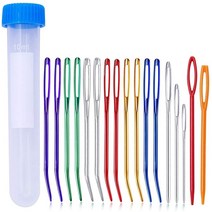 대바늘세트 SIE큰 눈 뭉툭한 바늘 세트 태피스트리 구부러진 팁 플라스틱 손 바느질 병 개