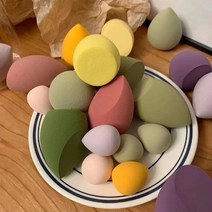 물방울 사선 똥 퍼프 파데퍼프 메이크업스펀지, 1통, 씨블루