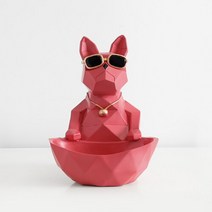 예쁜 그릇 집들이 선물고양이 개 인형 수 지 Moden 공예 동물 미니어처 귀여운 장식품 홈 오피스 스토리지, 09 Red dog bowl-S