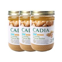 카디아 노-스터 글루텐 프리 크런치 피넛 버터 비건, 454g, 3개