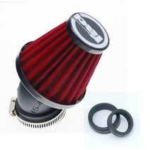 MoFlyeer 오토바이 에어 필터 28mm 38mm 42mm 48mm 클리너 45도 벤드 공기 흡입 액세서리, Red 28mm, Red 28mm