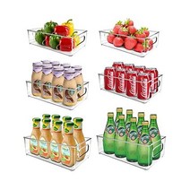 UCHIHA Refrigerator Organizer Bins - 6 Pack Stackable Fridge Food Storage for Freezer Kitchen Cabine