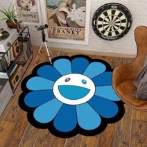1인 2인 자취 협탁 보조 사이드 미니 개성 독특 신기 패셔너블한 클로크룸 소프트 카펫 모던하고 심플한 침실 침대 옆 장식 러그 가정 방 해바라기 얼룩 방지, 76.H  180x180CM