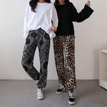 바보사랑 여자 페이즐리 레오파드 조거 패턴 팬츠 바지.옷자락(무료배송)