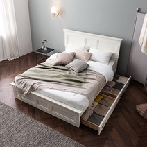 [파격세일] [삼익가구]프로아 아이보리 서랍형 도장 침대(매트제외-퀸)