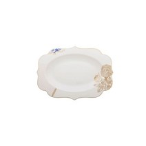 네덜란드 수입 Pip studio Royal White 로열 화이트 트리밍 디저트 플레이트, H    40×28.5×H3.2cm, 1개