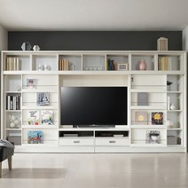 에든가구 GRATES-S 맞춤 티비장 슬라이딩 거실 인테리어 책장 TV 거실장 서재화 GTS-3619 월플렉스, 오크, 65인치-최대 가로길이 1470mm