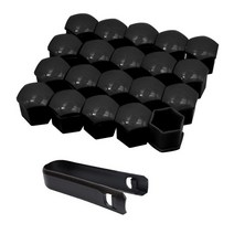 20pcs 17mm 19mm 21mm 자동 허브 나사 커버 휠 너트 볼트 헤드 커버 캡 보호 볼트 캡 자동차 외장 장식 액세서리, 검은색