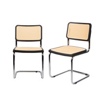 세스카 디자인 인조 라탄 체어 블랙, 1개
