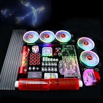 커스텀 수냉 pc 케이스 키트 360mm + 120mm 팬 방열판 통합 cpu 쿨러 팬 라디에이터 펌프 + cpu 블록 + 팬 냉각 건물