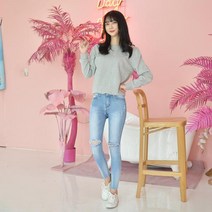 이지핏 지앤제이 데일리 데미지 컷팅 워싱팬츠 (연청) 여자청바지 스키니진 여자바지 여자스키니진 여자청바지쇼핑몰 여성바지 여자바지쇼핑몰 여성청바지 청바지쇼핑몰