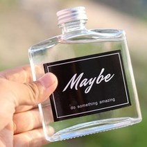 뉴마켓 납작 유리병 A 200ml 1개 (약 가로 7.7cm x 세로 3.8cm x 높이 14.8cm x 마개 2.8cm)
