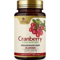 크랜베리 농축 추출물 25000mg + 비타민 e 앰프 c 트리플 강도 캡슐 요로 건강 지원 & 여성용 면역 체계 크랜베리 ​​알약 & men nature39s 보충제, 120카운트(1팩)