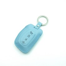 파라코리아 가죽 스마트키케이스 현대차용 (캐스퍼 투싼TL LF쏘나타 아반떼AD 쏘나타뉴라이즈등/사피아노무늬/캐비어무늬), 파스텔블루, 현대 타입D2 사피아노