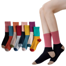 소확품 투톤 컬러양말 8종 1세트 여성양말 골지 레깅스패션 학생양말