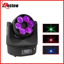 노래방 미러볼 특수 조명 LED 빔 + 레이저 식스 꿀벌 눈 6x15W RGBW DMX512 무대 효과 조명 디스코 DJ 파, 01 1x light