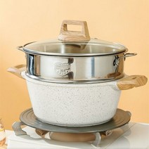 인덕션가마솥 누룽지 압력 1인용 무쇠 5분 Maifan 스톤 기선 가정용 더블 레이어 요리 냄비 유도 밥솥 가스 수프 증기선 통합에 적합, 인덕션가마솥 BWith steamed she