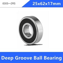 50 개 몫 6305-2RS 25x62x17mm 고무 밀봉 깊은 홈 볼 베어링 6305 2RS, 한개옵션0
