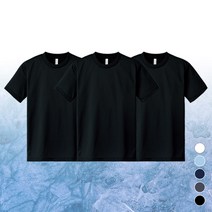 드라이 라운드 쿨티셔츠 기능성 반팔 3P 쿨론 냉감 쿨링 무지 운동 헬스복