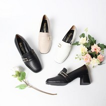 [아이슈즈] 빅사이즈 여성로퍼 미들힐 67630