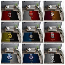 명품러그 사각 엠블럼 밀란 리버풀 세련된 침실 포인트 카페트 오렌지 러그 고급 인테리어 대형러그