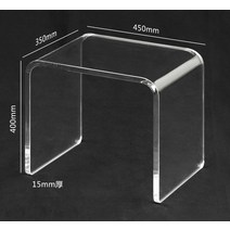 투명 아크릴 스툴 고스트 테이블 의자 현관 스툴 플랫 벤치 등받이없는 의자 사각 미니 예쁜 의자, S.투명,45x35x40cm,두께15mm,아크릴