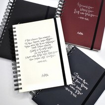 캘리그라피 A5 하드커버 밴드 스프링 노트 5000, 색상:화이트, 단품