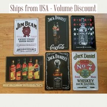 위스키 Sign Tin Signs Gifts 잭다니엘 Sign Jim Beam, Jack Daniels no7 (white)