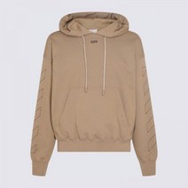 OFF WHITE 오프화이트 로고 브라운 후드티셔츠 OMBB085F23FLE0196110