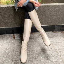 라블 슬림핏 가죽 롱부츠 6cm