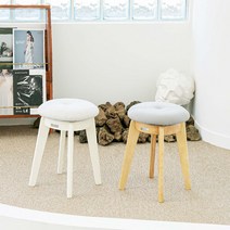 지엠퍼니처 인테리어 디자인 원목 화장대 스툴 의자 컬렉션, 03. 도리스 원형 회전스툴 (화이트)