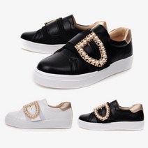 유니크 진주슬립온 국내생산 큐빅슬립온단화