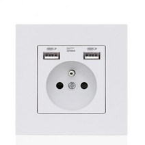 패널 전원 소켓 플러그 유럽 표준 110V-250V 듀얼 USB 충전동 포트 모바일, 01 110-250V_01 FR, 01 01 PC
