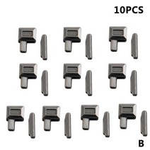옷 지퍼 달기 10 Pairs 합금 수리 지퍼 스토퍼 오픈 엔드 지퍼 스토퍼 DIY 바느질 지퍼 액세서리 의류 블랙, 02 B black, B black