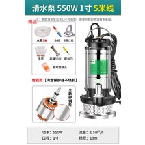 워터 펌프 수중 수영장 물 빼기 배수 양수기 잠수 흡입, 550W1인치물펌프-5미터라인5미터파이프