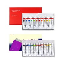 (알파) 아크릴 물감 7.5ml 12색 세트 학생용