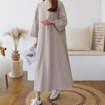 하늘바라기 여성용 메이드 A라인 롱 원피스