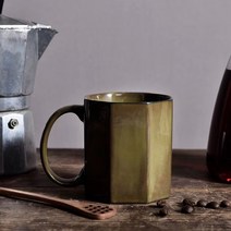 YSHOULD북유럽 빈티지 도자기잔 350ml 1개, 그린