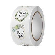 GHSHOP 500Pcs 1 롤 감사 스티커 스티커 1 인치 꽃 디자인 프레임 파티 선물 포장 결혼식 인사말 카드에 대 한, 종이, 하얀색