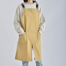 멜빵H 생활 방수 앞치마 카페 남자 캔버스 바리스타 미용실 애견샵 미술학원 화방 공방, 블랙, 1개