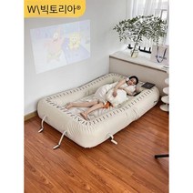 가죽 게으른 쇼파 작은 거실 접이식 다기능 이중 목적 침대, K. 가죽 화이트 3인용  길이 2.28미터